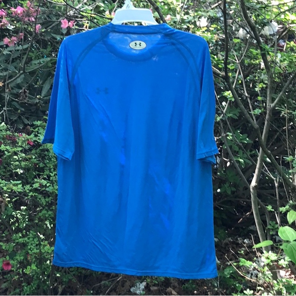 Under Armour Blue Sheer Heat Gear Short Sleeves Tee Mens XL Polyester Elastane